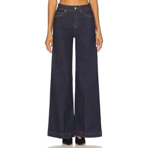 SPANX Pull On Wide Leg Jeans Dark Wash Denim‎ Women's Size Petite XL Slimming